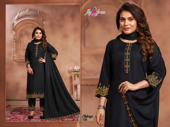 Fly Free Chhaya New Exclusive Wear Heavy Rayon Ready Made Salwar Suit Collection